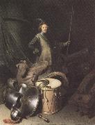 Gerrit Dou Standing Soldier with Weapons (mk33) oil painting